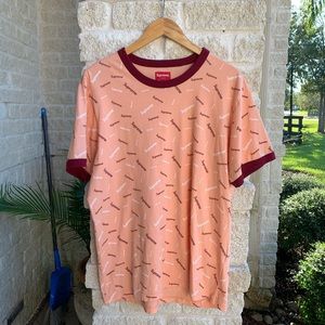 Supreme Scatter Ringer Tee Peach
